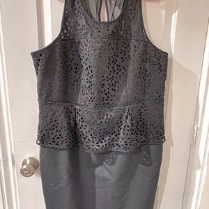 Black Eyelet Peplum Dresss